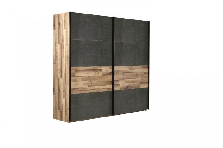 Шкаф-купе RICCIANO RCQS92413B Forte бетон темно-серый | дуб